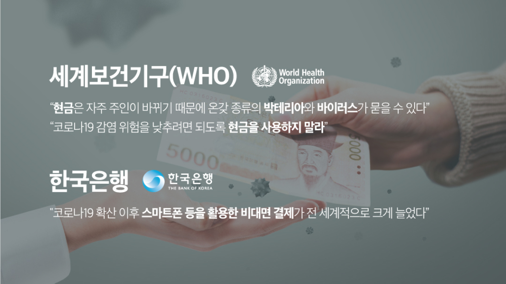 워시앤페이 세계보건기구 한국은행 비접촉 결제 시스템